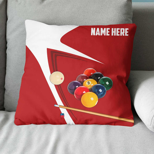 Customized Red Billiard Balls Pillows, Pillow Gifts For Billiard Lovers TDM0844