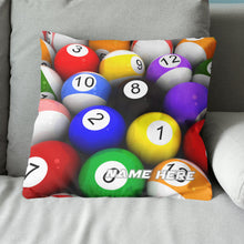 Load image into Gallery viewer, Personalized Billiard Balls Pillow, Best Billiard Pillow Gifts For Pooler TDM0862