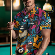 Load image into Gallery viewer, Funny Eagle Colorful Graffiti 8 Ball Billiard Shirt For Men Custom Billiard Jersey Pool Team Shirts TDM3854