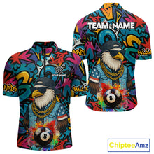 Load image into Gallery viewer, Funny Eagle Colorful Graffiti 8 Ball Billiard Shirt For Men Custom Billiard Jersey Pool Team Shirts TDM3854