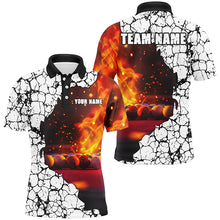 Load image into Gallery viewer, Personalized Crack Billiard Balls Fire 3D Men Polo &amp; Quarter-Zip Shirts, Billiard Apparel Clothing TDM1765