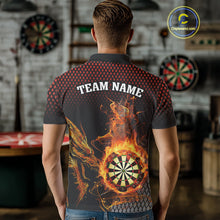 Load image into Gallery viewer, Personalized Dartboard Flame Smoke Custom Dragon Darts Shirt For Men, Darts Team Jersey |Orange TDM4311