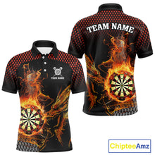 Load image into Gallery viewer, Personalized Dartboard Flame Smoke Custom Dragon Darts Shirt For Men, Darts Team Jersey |Orange TDM4311