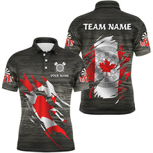 Load image into Gallery viewer, Personalized Grey Grunge Canada Flag Darts Shirts For Men Custom Patriotic Darts Team Jerseys TDM2170