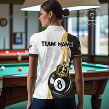Load image into Gallery viewer, Personalized 8 Ball Pool Crown Billiard Shirts For Women Custom Pool Jerseys Billiard Team Shirts TDM2940