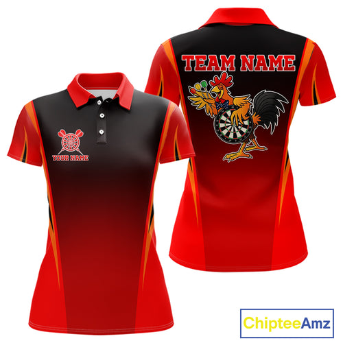 Funny Rooster Darts Shirt With Pocket Option For Women Custom Darts Jersey TDM5151