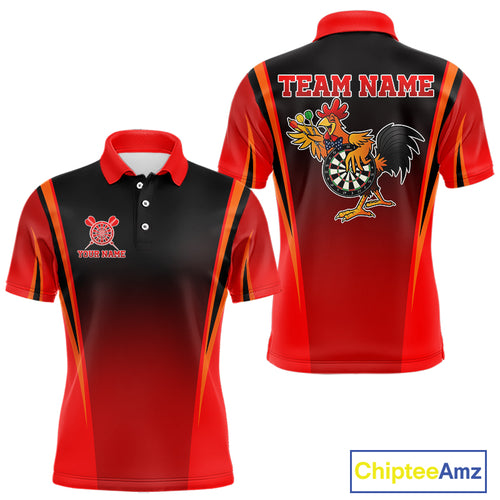 Funny Rooster Darts Shirt With Pocket Option For Men Custom Darts Jersey TDM5151