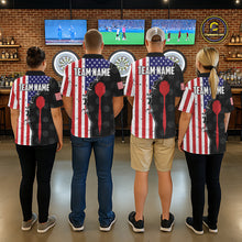 Load image into Gallery viewer, Retro American Flag Patriotic Darts Shirt For Men Custom Darts Team Jersey Polo &amp; Quarter Zip TDM5388