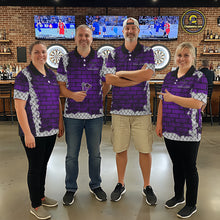 Load image into Gallery viewer, Purple Brick-Wall Fierce Bulldog Men Darts Polo Team Shirt Personalized Name For Players NYN2115