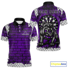 Load image into Gallery viewer, Purple Brick-Wall Fierce Bulldog Men Darts Polo Team Shirt Personalized Name For Players NYN2115