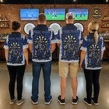 Load image into Gallery viewer, Blue Brick-Wall Fierce Bulldog Women Darts Quarter- Zip Team Shirt Personalized Name For Players NYN2116