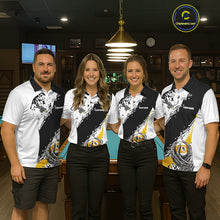 Load image into Gallery viewer, 9 Ball Skeleton Custom Billiard Polo &amp; 1/4 Zip Shirts For Women, Funny 9 Ball Pool Billiard Jerseys TDM5675