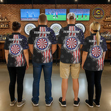 Load image into Gallery viewer, Personalized American Flag Smoke Darts Shirt For Women, Patriotic Darts Jersey Team Polo &amp; 1/4 Zip TDM5680