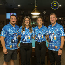 Load image into Gallery viewer, Blue Funny Shark 8 Ball Pool Billiard Shirt For Women Custom Billiard Team Jersey Polo &amp; 1/4 Zip TDM5884