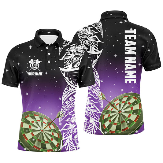 Personalized 3D Dart Board Purple Version Men Polo Shirts Custom Dart League Shirts Dart Jerseys TDM1203