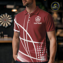 Load image into Gallery viewer, Red Darts Jersey For Men Custom Light Streaks Darts Tournament Team Shirt Polo &amp; Quarter Zip TDM6027