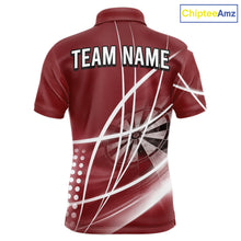 Load image into Gallery viewer, Red Darts Jersey For Men Custom Light Streaks Darts Tournament Team Shirt Polo &amp; Quarter Zip TDM6027