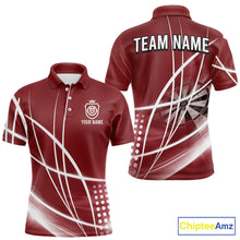Load image into Gallery viewer, Red Darts Jersey For Men Custom Light Streaks Darts Tournament Team Shirt Polo &amp; Quarter Zip TDM6027