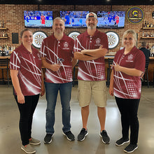 Load image into Gallery viewer, Red Darts Jersey For Men Custom Light Streaks Darts Tournament Team Shirt Polo &amp; Quarter Zip TDM6027