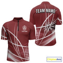 Load image into Gallery viewer, Red Darts Jersey For Men Custom Light Streaks Darts Tournament Team Shirt Polo &amp; Quarter Zip TDM6027