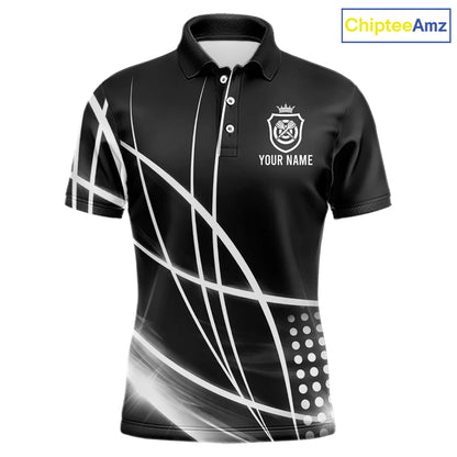Black And White Darts Jersey For Men Custom Light Streak Darts Team Shirt Polo & Quarter Zip TDM6028