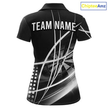 Load image into Gallery viewer, Black And White Darts Jersey For Women Custom Light Streak Darts Team Shirt Polo &amp; Quarter Zip TDM6028