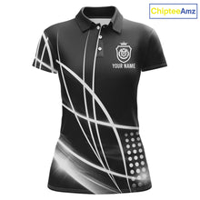 Load image into Gallery viewer, Black And White Darts Jersey For Women Custom Light Streak Darts Team Shirt Polo &amp; Quarter Zip TDM6028