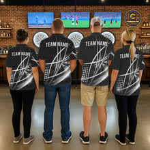 Load image into Gallery viewer, Black And White Darts Jersey For Women Custom Light Streak Darts Team Shirt Polo &amp; Quarter Zip TDM6028