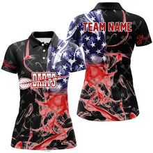 Load image into Gallery viewer, Customized Black Darts Pattern American Flag Smoke Women Darts Shirts Custom Patriotic Darts Jersey TDM1588