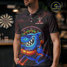Load image into Gallery viewer, Personalized Neon Funny Shark Darts Shirt For Men Custom Darts Team Jersey Outfit, Darts Gifts TDM4319