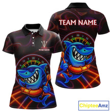Load image into Gallery viewer, Personalized Neon Funny Shark Darts Shirt For Women Custom Darts Team Jersey Outfit, Darts Gifts TDM4319