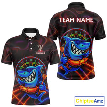 Load image into Gallery viewer, Personalized Neon Funny Shark Darts Shirt For Men Custom Darts Team Jersey Outfit, Darts Gifts TDM4319