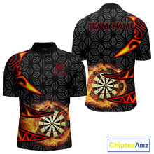 Load image into Gallery viewer, Personalized Fire Flame Dartboard Geometric Pattern Darts Shirt For Men, Custom Darts Team Jerseys TDM4320