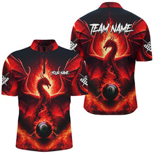 Load image into Gallery viewer, Personalized Red Dragon 8 Ball Pool Fire Flame Men Billiard Shirts Team League Billiard Jerseys TDM2180