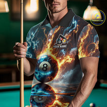 Load image into Gallery viewer, Blue And Orange Strike Thunder Lightning 8 Ball Men Billiard Shirt Custom Pool Team Jersey TDM4542
