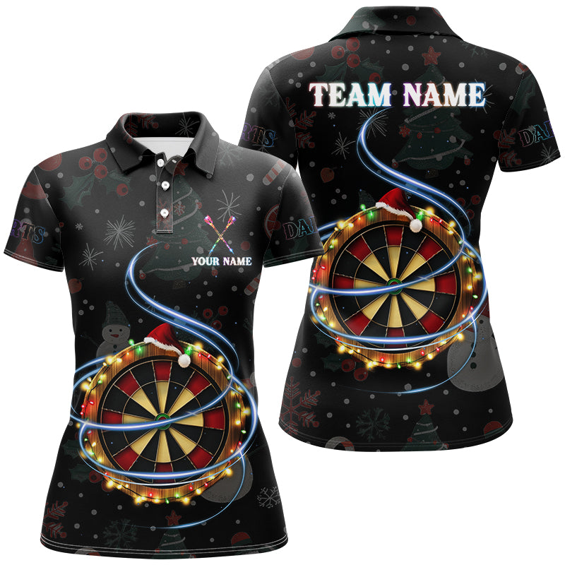 Personalized Christmas Darts Board With Lights Custom Dart Shirts For Women, Xmas Dart Jerseys TDM2949