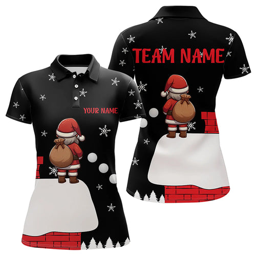 Santa Christmas Women Golf Polo Shirts Custom Golf Tops Christmas For Women Funny Golf Shirts TDM3176