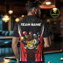 Load image into Gallery viewer, Funny 8 Ball &amp; 9 Ball Billiard Shirt For Men Custom Black And Red Pool Team Shirt, Billiard Jersey TDM5408