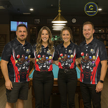 Load image into Gallery viewer, Funny 8 Ball &amp; 9 Ball Billiard Shirt For Men Custom Black And Red Pool Team Shirt, Billiard Jersey TDM5408