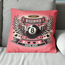 Load image into Gallery viewer, Personalized 8 Ball Pool With Wings Pillow Best Billiard Valentine Gifts TDM0885