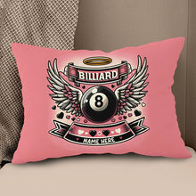 Load image into Gallery viewer, Personalized 8 Ball Pool With Wings Pillow Best Billiard Valentine Gifts TDM0885
