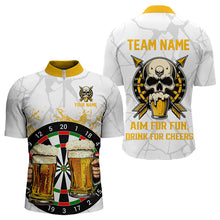 Load image into Gallery viewer, Funny Darts And Beer Aim For Fun Drink For Cheer Custom Men Dart Shirt, Drinking Darts Jersey|White TDM3398