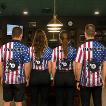 Load image into Gallery viewer, Funny Break 8 Ball Pool Billiard Shirt For Men Custom American Flag Pool Jersey Team Polo, 1/4 Zip TDM6036