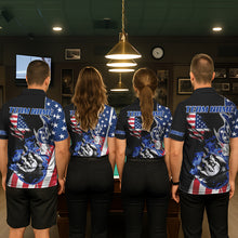 Load image into Gallery viewer, 8 Ball Pool Claw American Flag Billiard Shirt For Women Custom Patriotic Billiard Team Jersey|Black TDM6042
