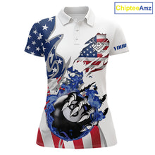 Load image into Gallery viewer, 8 Ball Pool Claw American Flag Billiard Shirt For Women Custom Patriotic Billiard Team Jersey|White TDM6043