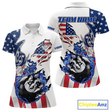 Load image into Gallery viewer, 8 Ball Pool Claw American Flag Billiard Shirt For Women Custom Patriotic Billiard Team Jersey|White TDM6043