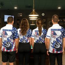 Load image into Gallery viewer, 8 Ball Pool Claw American Flag Billiard Shirt For Women Custom Patriotic Billiard Team Jersey|White TDM6043