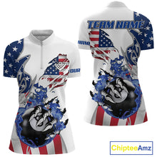 Load image into Gallery viewer, 8 Ball Pool Claw American Flag Billiard Shirt For Women Custom Patriotic Billiard Team Jersey|White TDM6043