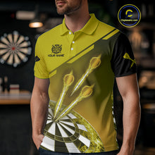 Load image into Gallery viewer, Personalized Yellow Dart Jerseys Polo &amp; Quarter Zip Shirt For Men Custom Dart Shirts Team Uniform TDM4753