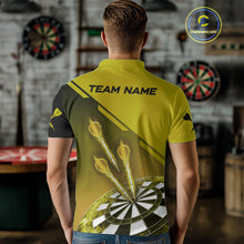 Load image into Gallery viewer, Personalized Yellow Dart Jerseys Polo &amp; Quarter Zip Shirt For Men Custom Dart Shirts Team Uniform TDM4753